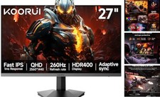 27 inch QHD Gaming Monitor 260hz/240hz, 1440p,HDR400,Fast IPS,2560X1440, 1ms,