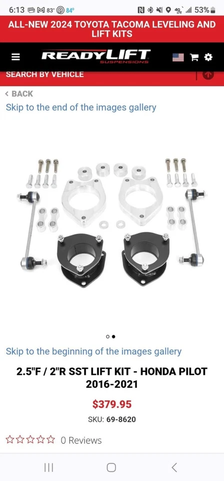 Kit de elevación Honda Pilot 2016-2021 Foto 2 de 4