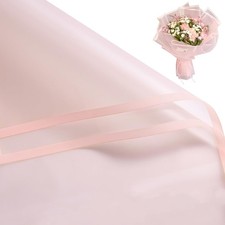 20 Sheets Flower Wrapping Paper - 22.4 X 22.4 Inch Pink Border Water-Resistant F