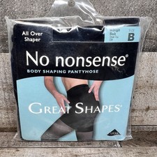 No Nonsense Great Shapes All-over Shaper Size B Midnight Black Sheer Toe NEW