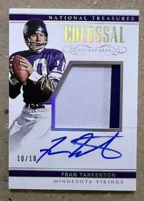 2017 National Fran Tarkenton Autograph 2 CLR Patch 10/10 (Jersey #!) Vikings HOF