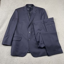 Jos. A. Bank Suit Mens 46L Navy Traveler Chelsea Tailored Fit 100 Wool 2-Button