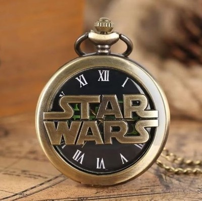 Star Wars Retro Quartz Pocket Watch - 80cm Long Chain Pendant