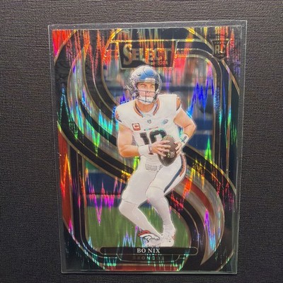 2024 Panini Select - Premier Level Bo Nix #117 Red & Blue Shock Prizm (RC)