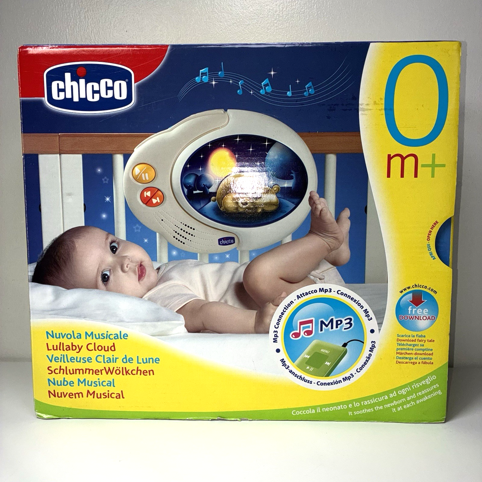 Chicco Lullaby Cloud Activity Baby Cot Panel MP3 Connection Music and Lights
