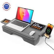 SAIJI Lap Desk with Cushion Computer Laptop Stand Lap Laptop Table Built
