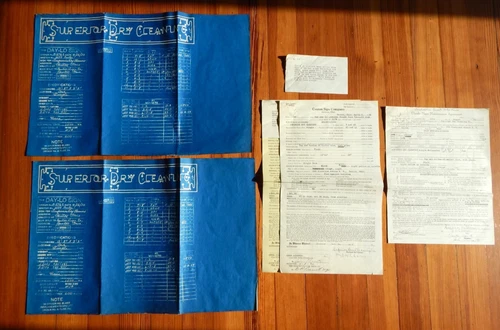 1930 Genuine CLAUDE NEON TUBELITE SIGN blueprint contract OLD VINTAGE original !