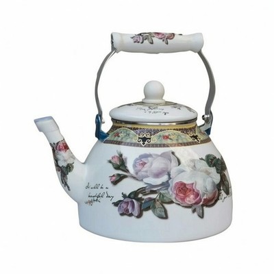 Emaille Teekessel Vintage Emaille Wasserkocher mit Deckel hitzebeständig für Hausköche