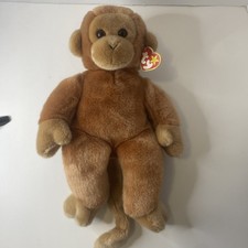 Ty Beanie Buddy Bongo the Monkey Plush Red Brown Tan 1998 Vintage Large 14" Toy
