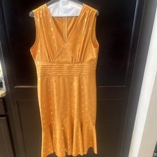 SHEIN Mustard And Gold Midi Dress With Back Zip Size Large