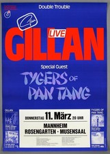 GILLAN + TYGERS OF PAN TANG &ndash; rare original 1982 concert poster *DOUBLE TROUBLE*