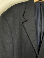 Lori Piana Blazer Sport Coat 46L Check Blue Navy Wool Jacket Hickey Freeman USA