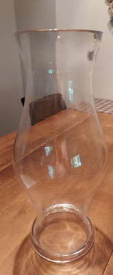 Glass Hurricane 18'' Shade Rolled Bottom Edge Blenko/Royal Leerdam Williamsburg