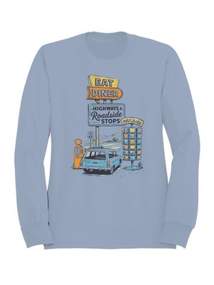 Retro Highways & Diner Design Men's Sweatshirt