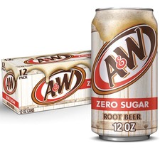 Zero Sugar Root Beer Soda, 12 fl oz cans, 12 count