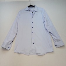Eton Dress Shirt Mens 16 41 Blue Contemporary Fit Long Sleeve Spread Collar
