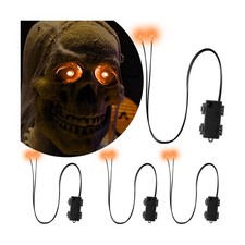 Orange Led Glowing Eyes with Timer Waterproof, 4 Pcs Light Up Skeleton Eyes...
