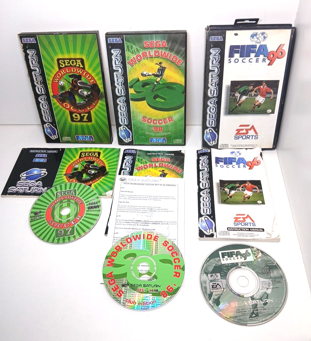 Sega Worldwide Soccer 98 Club Edition Fifa 96 SWWS '97 Saturn Complete