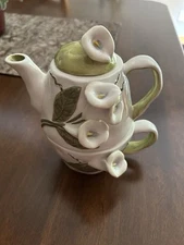 GANZ Bella Casa Beautiful Stacking Teapot Cup & Lid - 3 Piece Set - Tea for One