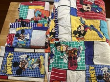 Juego de 4 sábanas edredón funda de almohada vintage Disney Mickey de Disney