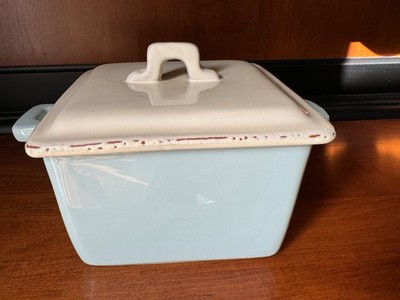 NEW Vietri Square Serving Casserole Dish w/ Lid Cucina Sorbetto Aqua Blue ITALY