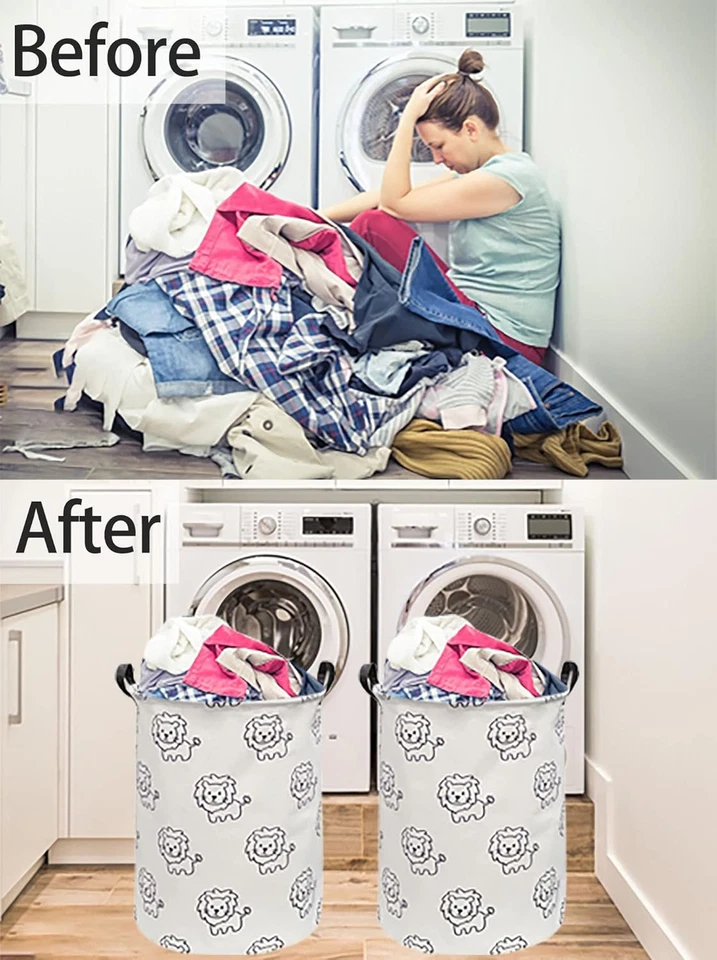 Baby Hamper,Nursery Laundry Basket,Lion Storage Basket,Toy Bin for Boys, Gift Ba - Image 4 of 4