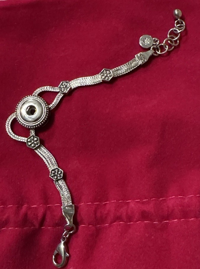 Gingersnaps Silver Adjustable Snap Charm Chain Br… - image 7