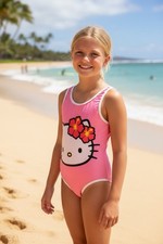 Hello Kitty Hawaii Swimsuit Pink Size 10/12 NWT 25 MSRP