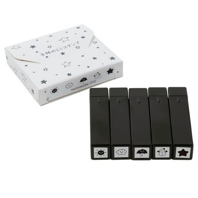 Taiyo Tomar Fine Color Stamper Mini Stamps For Planners, Self-Inking, 5 Stamps,_