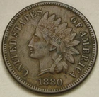 USA Indian Head Cent 1880 - Bronze - VF+ - 410 *