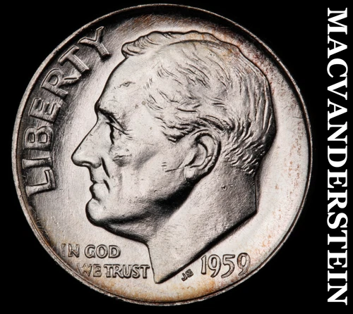 1959 Roosevelt Dime- Silver- Choice Gem Brilliant Unc Luster No Reserve #J2699
