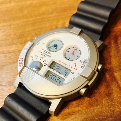 Citizen Record Label Ana-Digi Temp Uhr Weiß & Silber aus Japan
