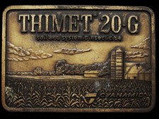 JA25137 VINTAGE 1970s THIMET 20-G INSECTICIDE BELT BUCKLE