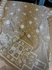 Job lot 2 Mtr + 2 mtr remnant Tan Silk Sari Fabric border fabric  