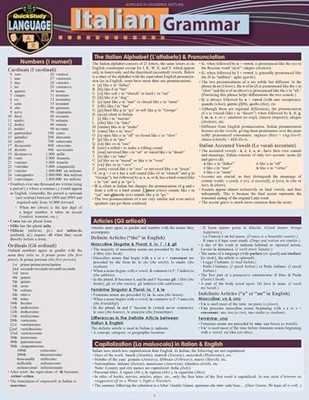 Italian Grammar: A Quickstudy - VERY GOOD