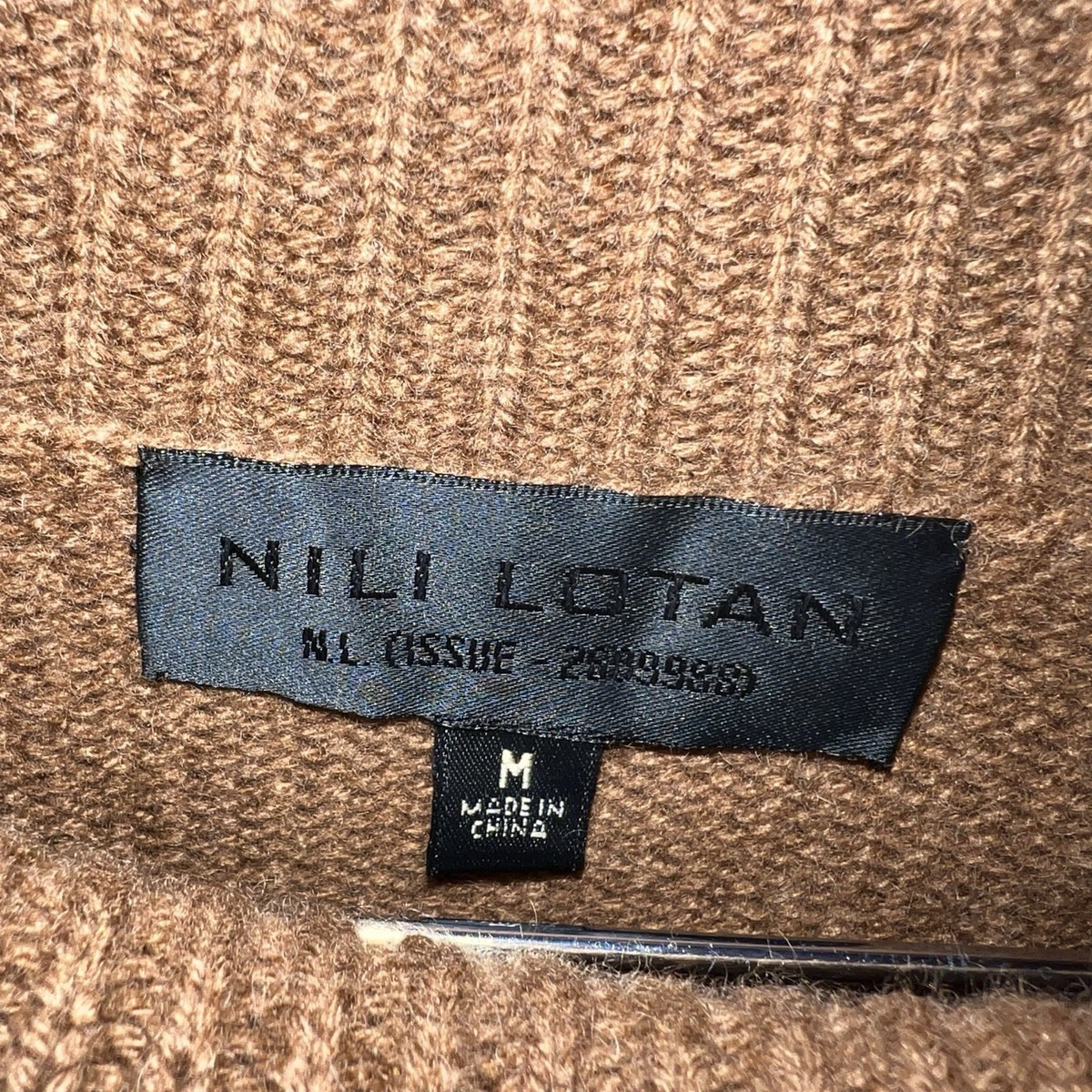 NILI LOTAN Lanie 100% Cashmere Chestnut Brown Raglan Turtleneck Sweater Sz M View 5