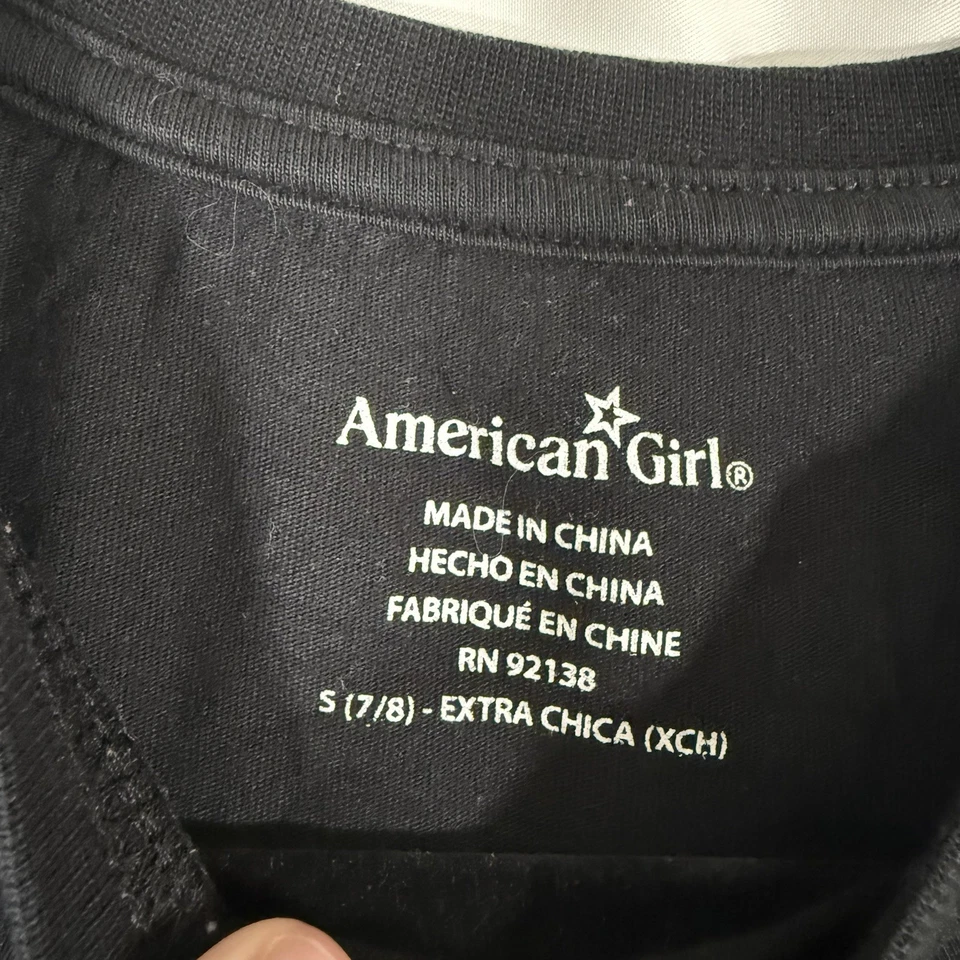 American Girl Shirt Girl Small Black Graphic Print Short Sleeve Crew Neck Cotton - Image 4 of 4