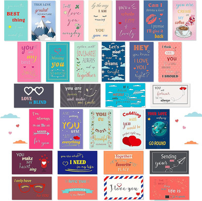 120 Pieces Valentine Romantic Lunch Box Notes Love for Him Her Mini Valentine Ca