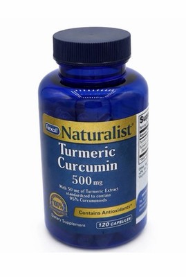 Rexall Naturalist Turmeric Curcumin 500mg, 120 Capsules Antioxidants Immunity -