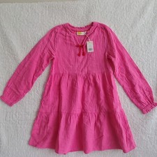 NWT 98 Mini Boden Girls Festival Pink Gauze Tiered Dress Size 13-14Y