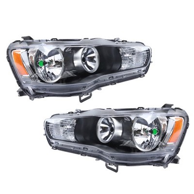 Labwork LH+RH Halogen Headlights Headlamps Pair For Mitsubishi Lancer 2008-2017