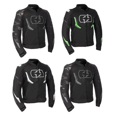 Oxford Omega 1.0 Air Herren Motorrad Jacke Schwarz Weiß Grün