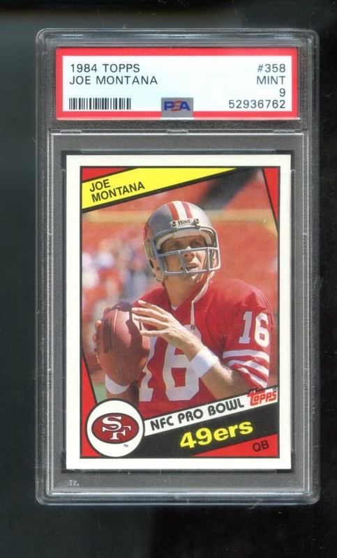 1984 Topps #358 Joe Montana San Francisco 49ers PSA 9 MINT Graded Football Card