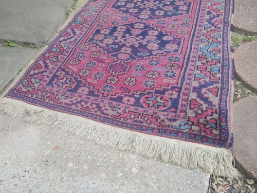 Antigua alfombra turca Sarouk anudada a mano 3'×5' - Imagen 2 de 6