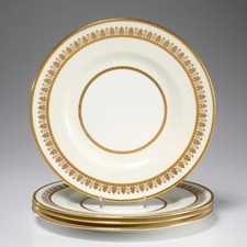 Rare Tiffany  Co Minton England Gold Gilt Porcelain Dinner Plates Set of 4 C