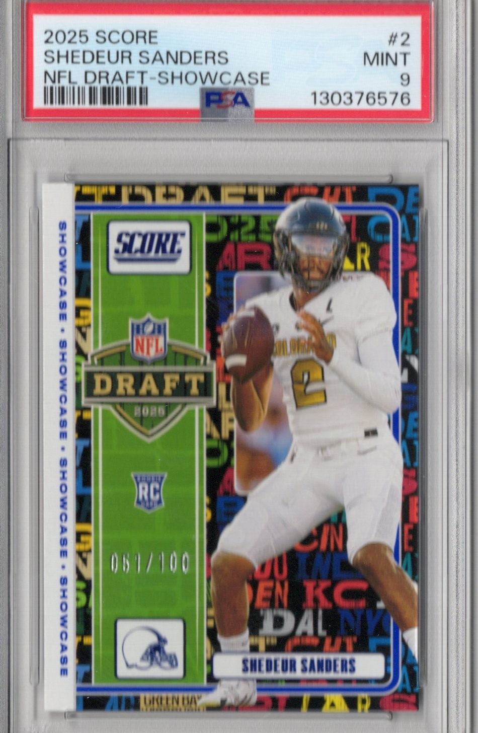 Shedeur Sanders Panini Score NFL Draft #2 Showcase