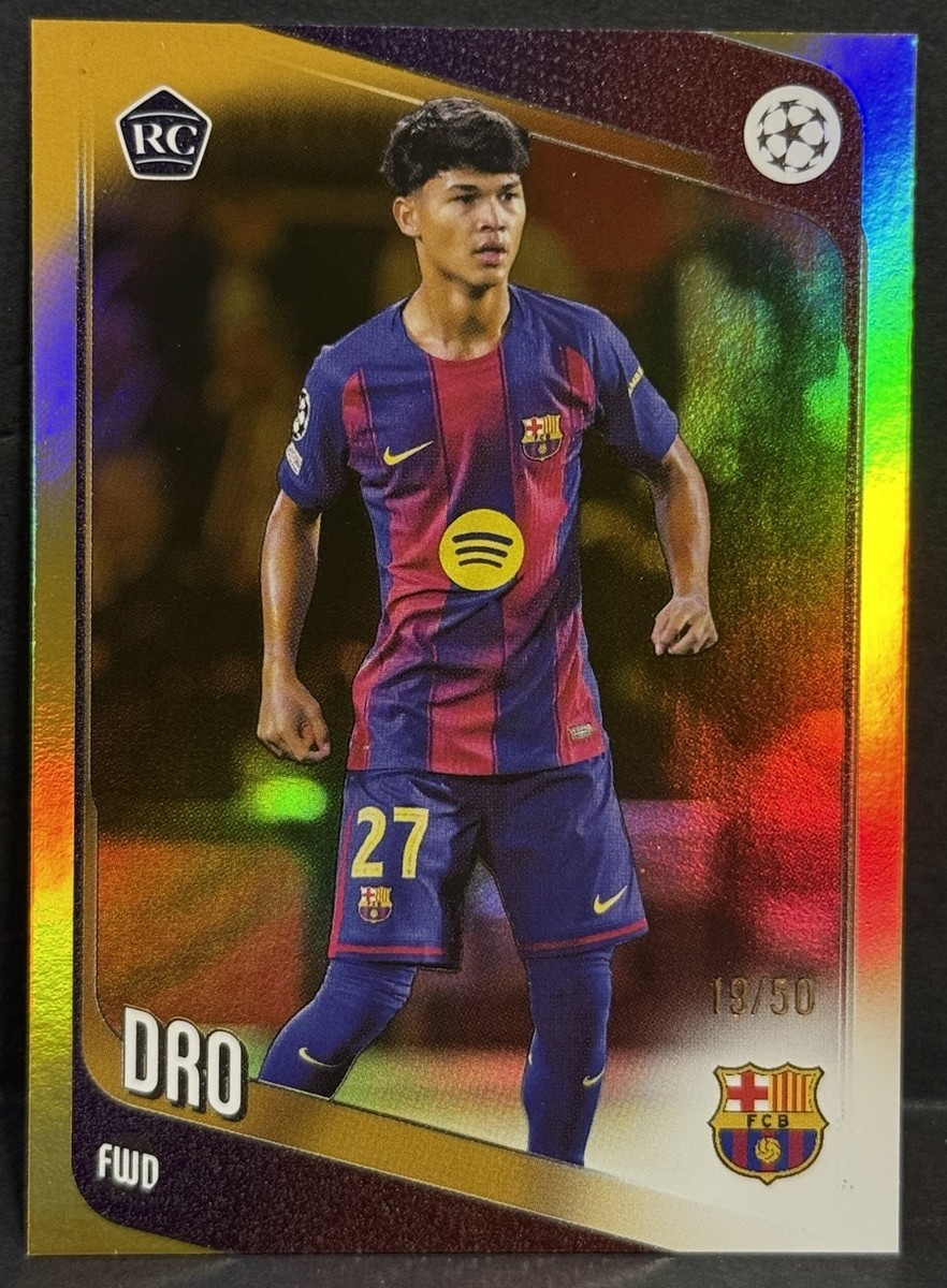 2025-26 Topps UEFA Club Competitions Barcelona RC Dro Gold Rainbow