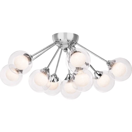 Quoizel PCSB1722 Spellbound 9 Light 23"W Semi-Flush Globe Ceiling - Chrome - Picture 3 of 4