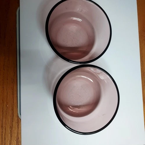 Pyrex Vintage Cranberry Glass 7202 - 1 cup 250 ml Souffle Custard Bowl USA