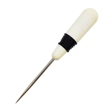 Superior Tailor Awl with White Plastic Handle - Needle Length 2.3" / 58mm